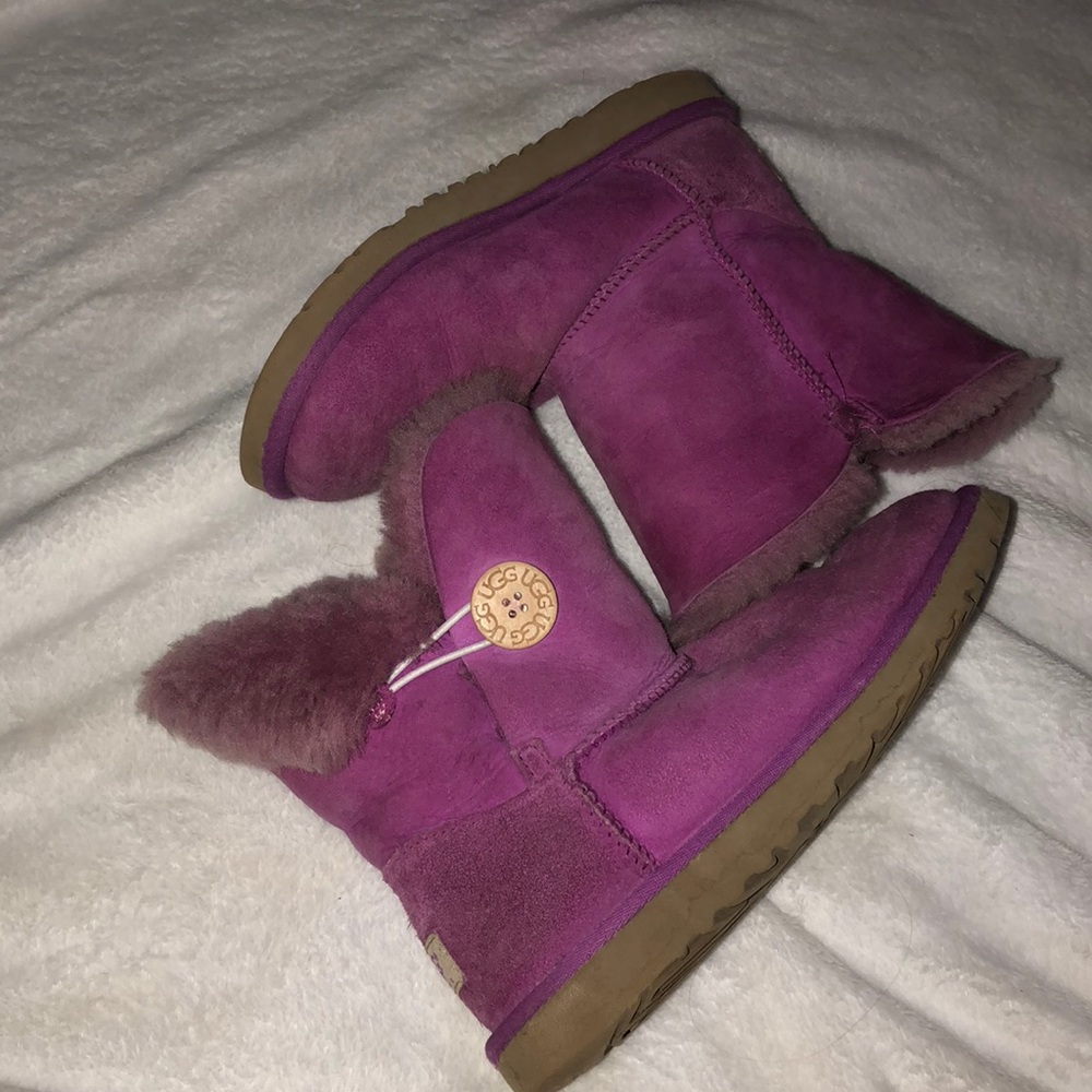 Purple button UGG boots